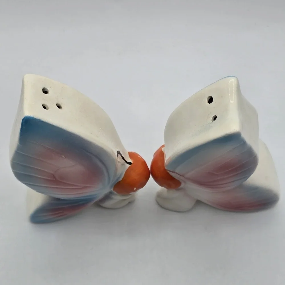Vintage Fairy Pixie Butterfly Salt And Pepper Shakers Made In Japan